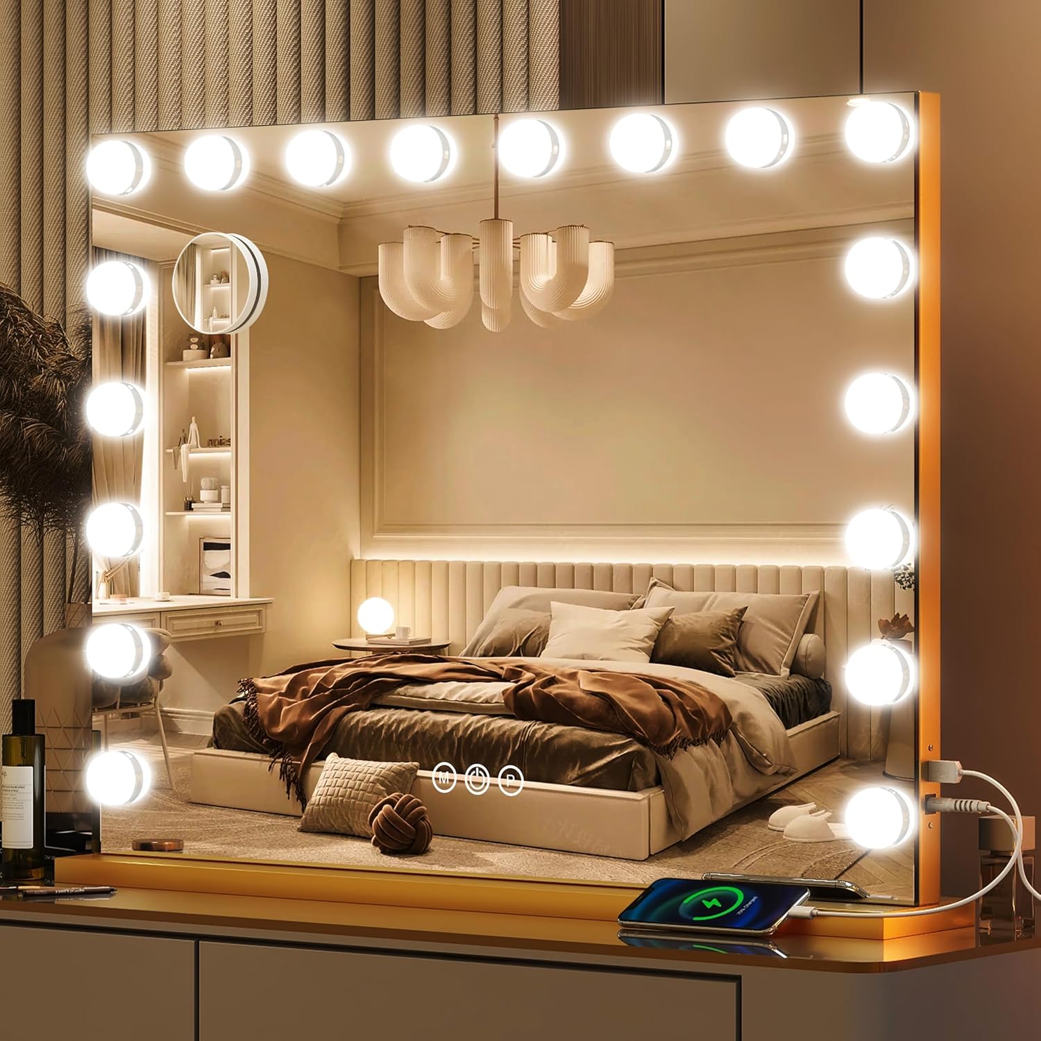 Vanity Mirror with Lights with 3 Color Dimmable LED Lighting