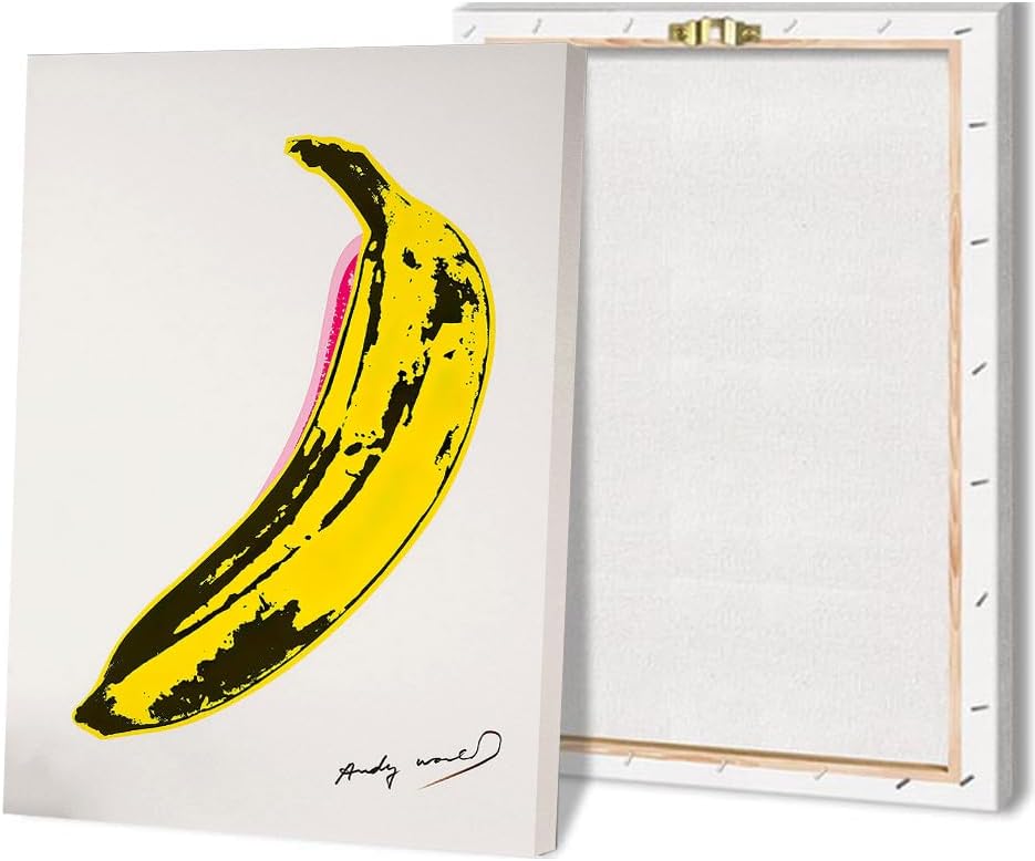 Banana Poster Pop Art Andy Warhol Style Print Poster Graffiti Wall Art Posters and Prints Canvas Paintings Wall Art Wall Decor Cuadros (Unframed/Framed) (8X10Inch,2 - Framed) - Real Life Co