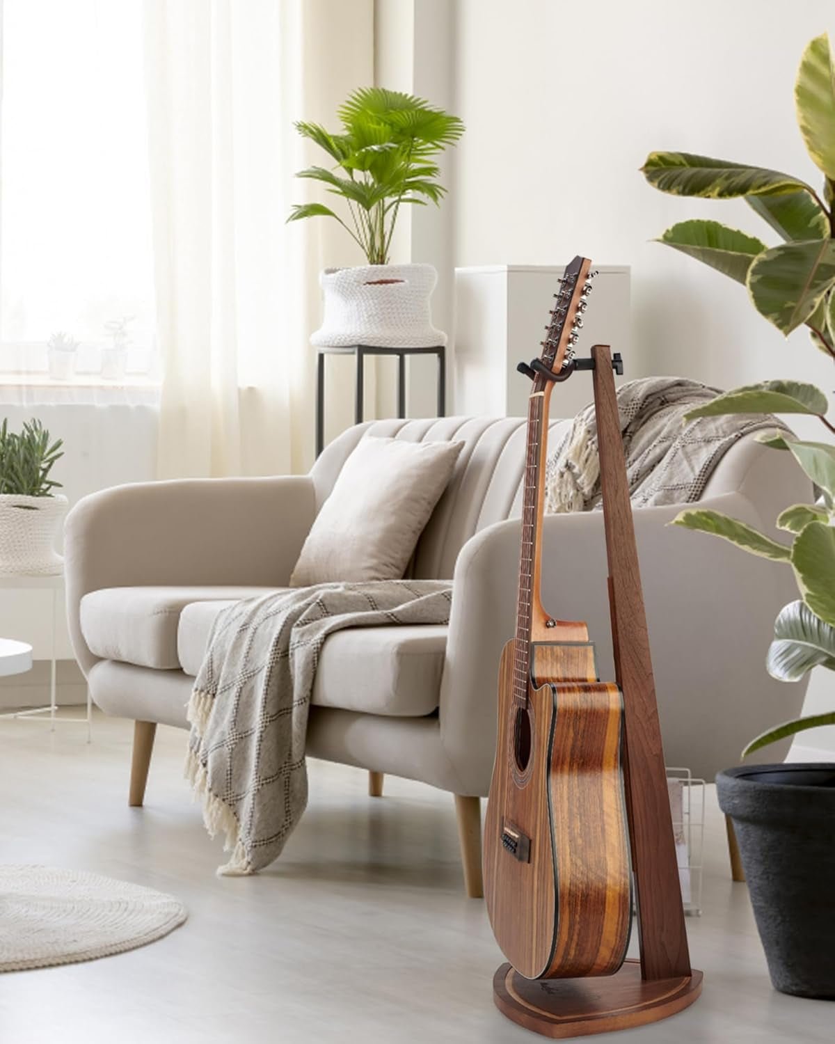 Black Walnut Wood Guitar Stand - Real Life Co