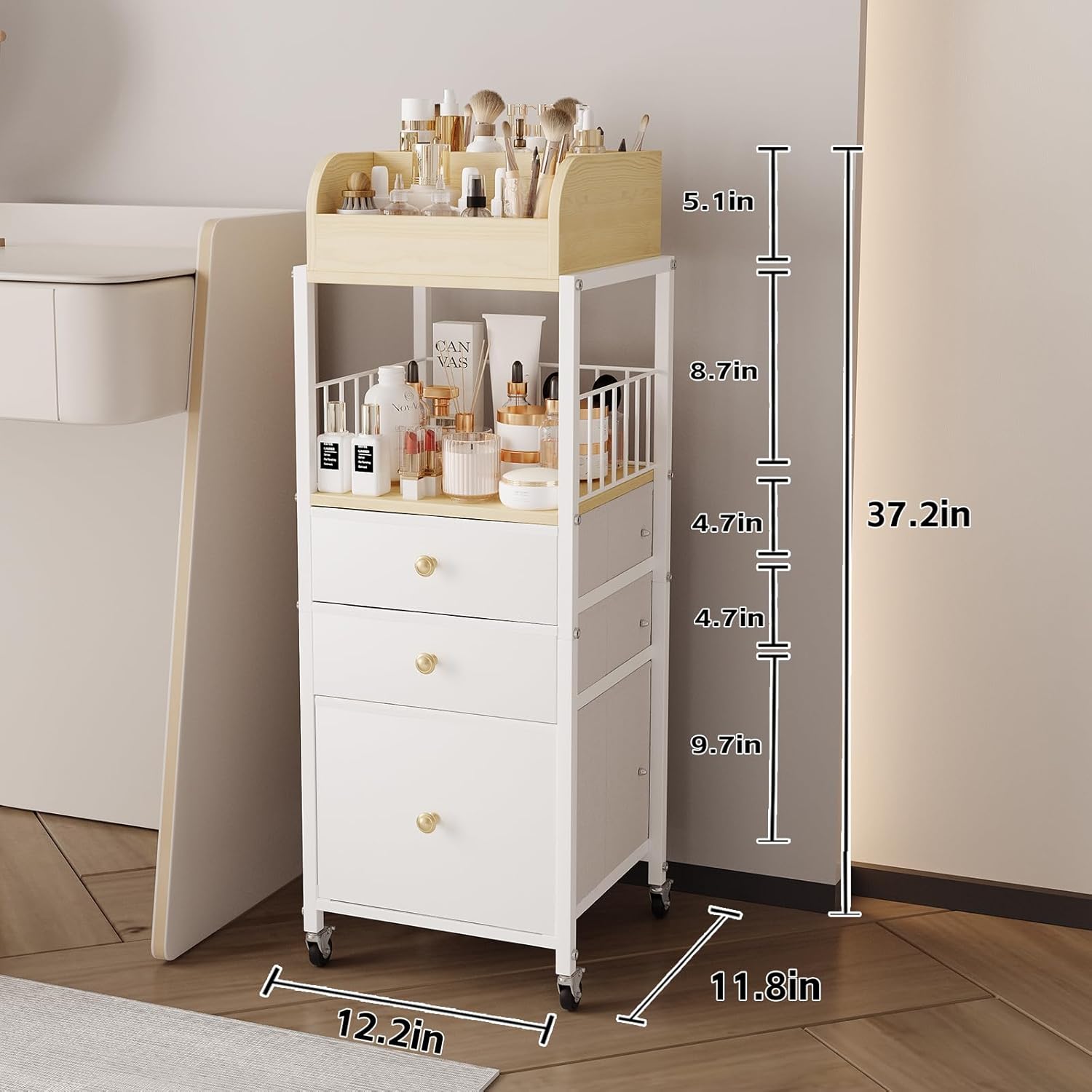 Chloe Makeup Organizer Cart