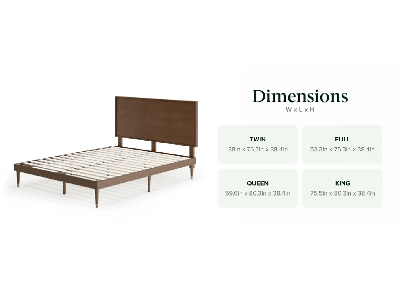 Contemporary Modern Solid Wood Platform Bed - Real Life Co.