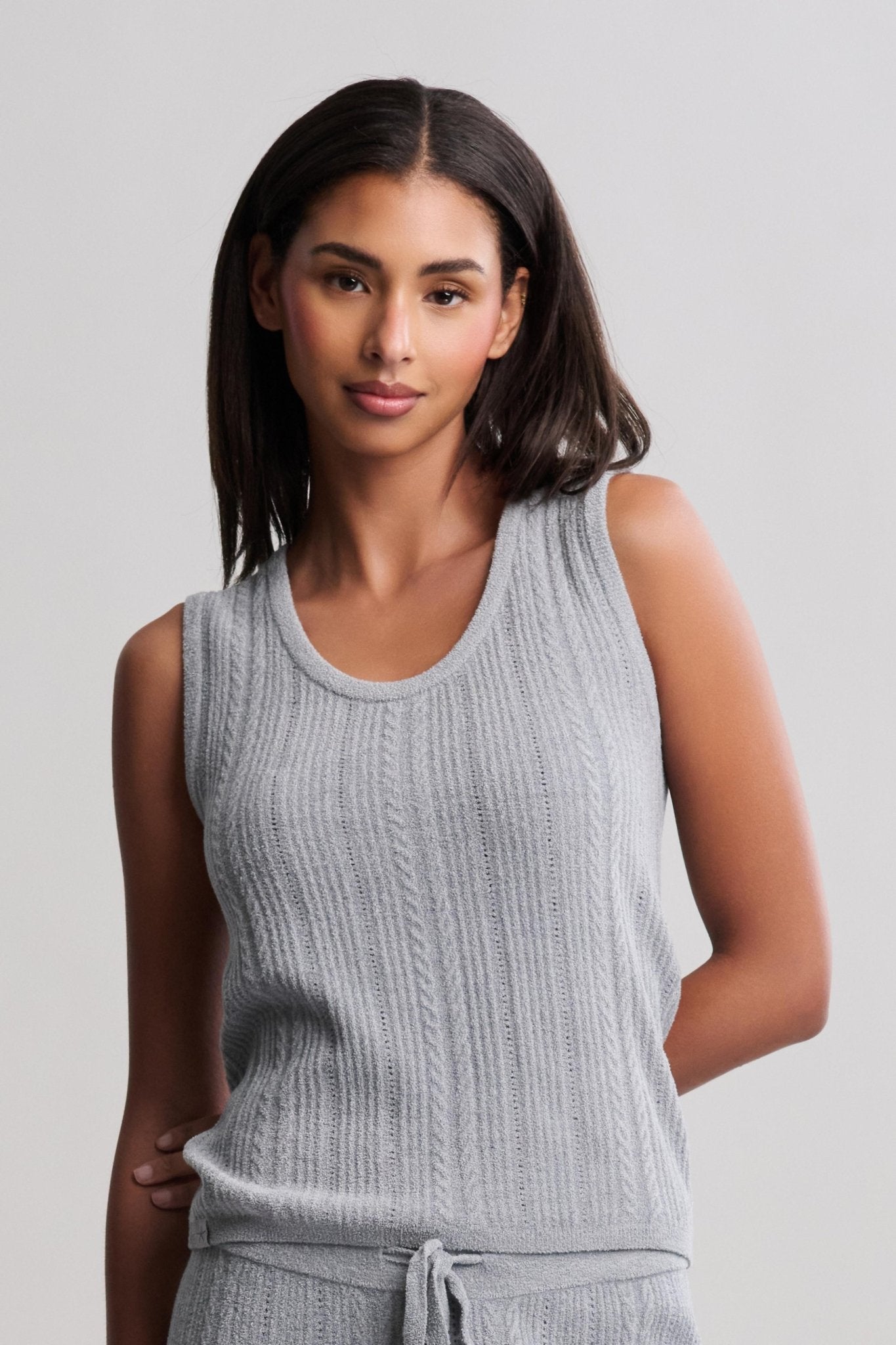Cozychic Ultra Lite® Cable Knit Tank - Real Life Co.