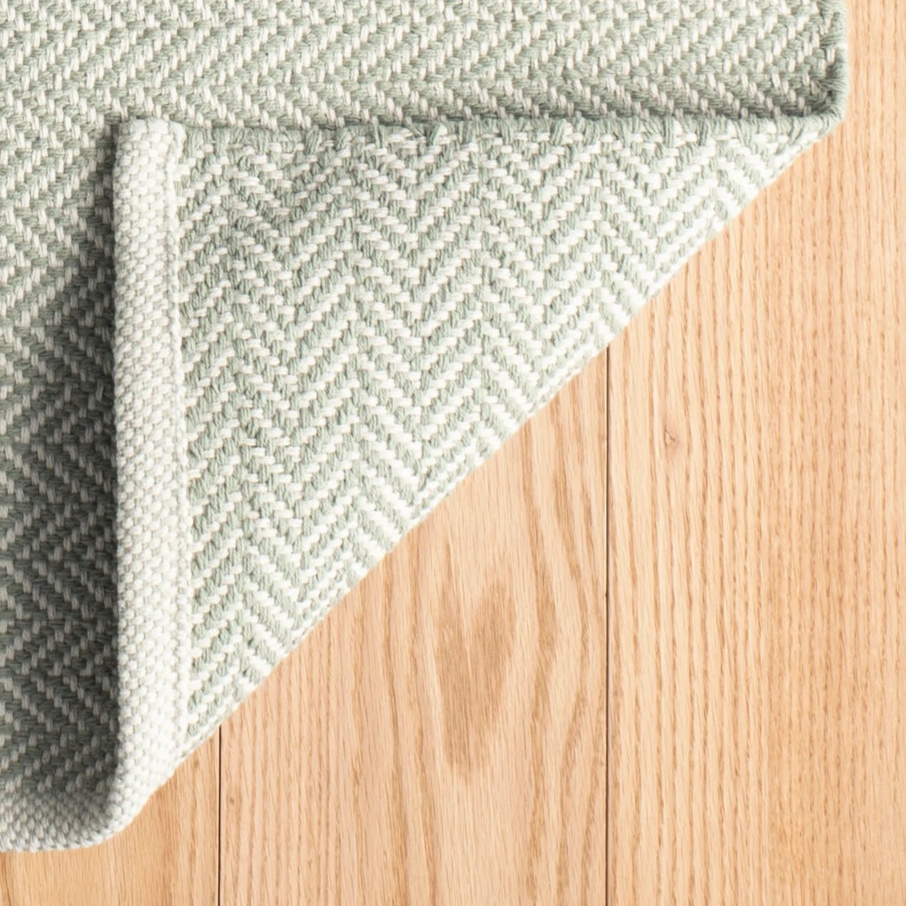 Herringbone Handwoven Cotton Rug | Ocean - Real Life Co