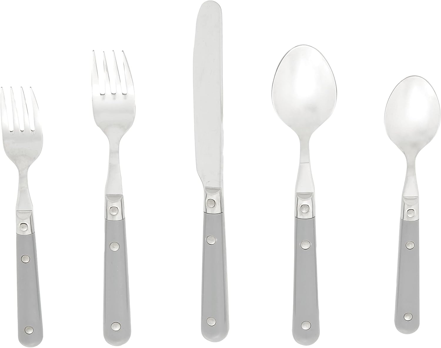 International Le Prix Stainless Steel Dishwasher - Safe 30Piece Flatware Set, Service for 6, Moss Green, (22713) - Real Life Co