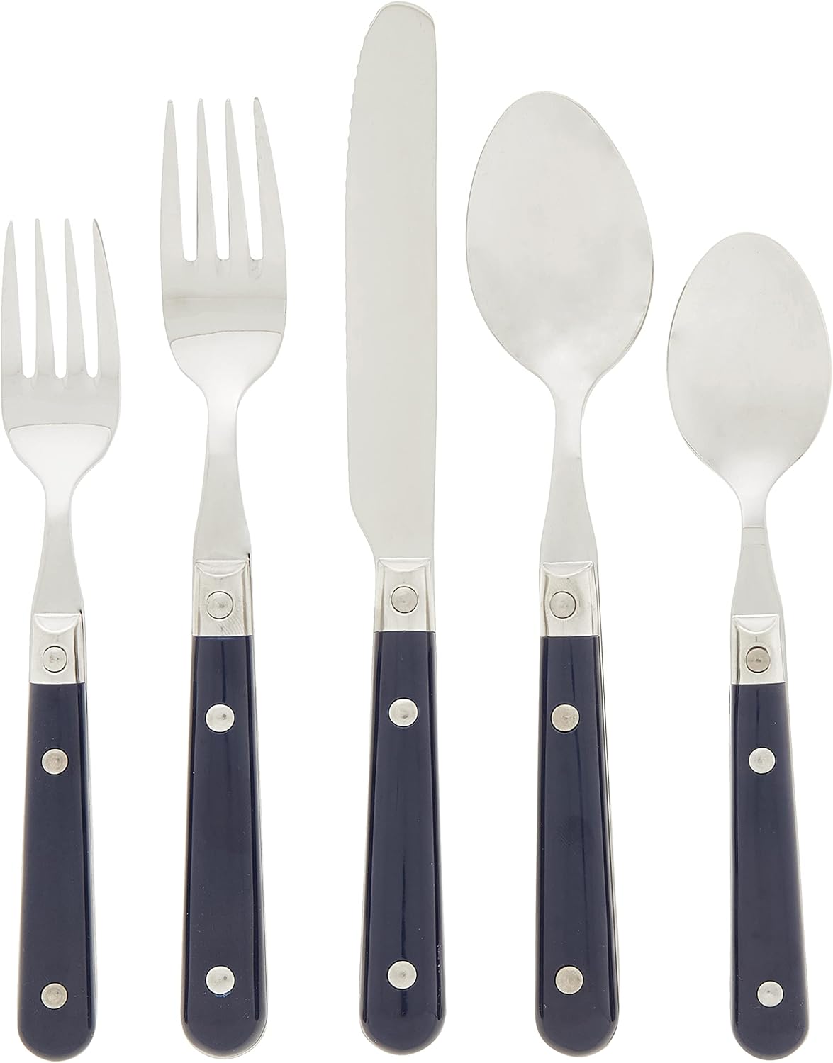 International Le Prix Stainless Steel Dishwasher-Safe 30Piece Flatware Set, Service for 6, Moss Green, (22713)