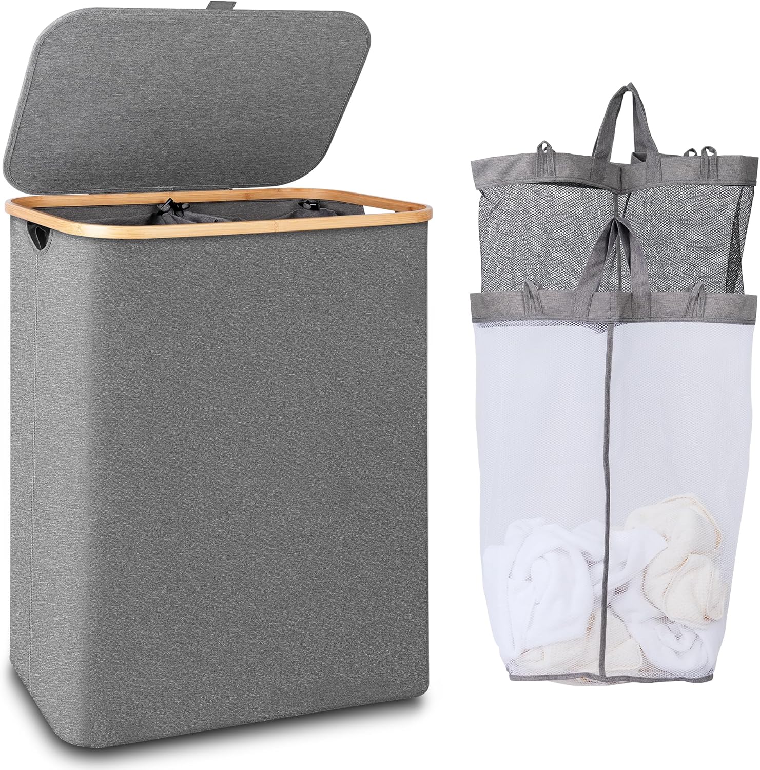 Laundry Hamper with Lid & removable bag - Real Life Co