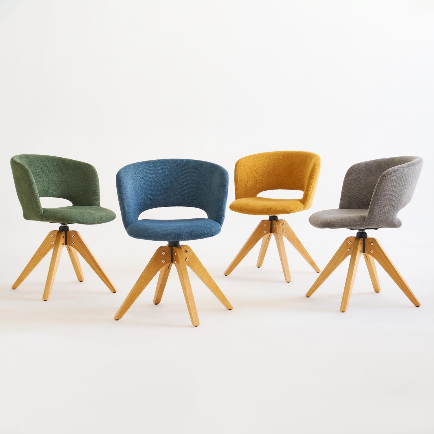 Mid Century Modern Swivel Accent Chair with Solid Wood Legs