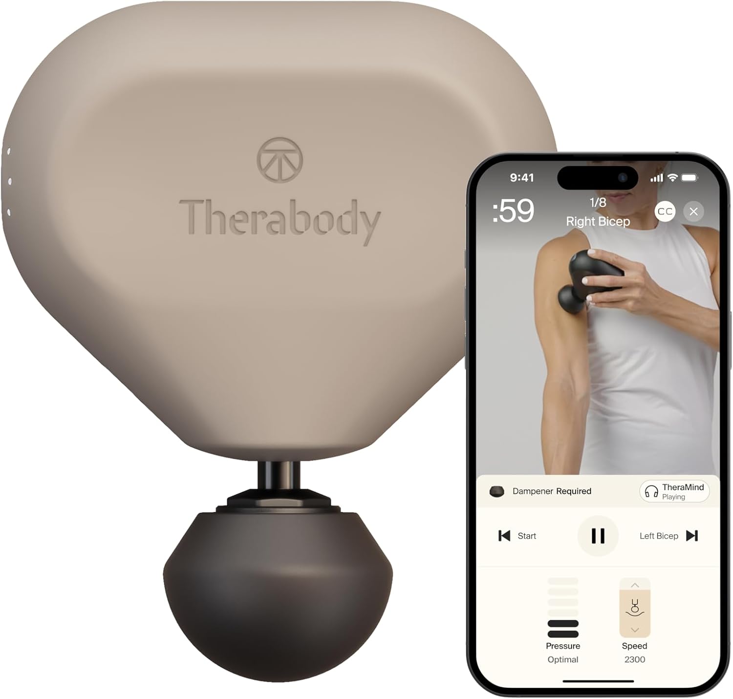 Mini (2Nd Generation) by Therabody - Handheld Electric Massage Gun - Compact Deep Tissue Treatment for Any Athlete on the Go - Portable Percussion Massager with Quietforce Technology (Green) - Real Life Co