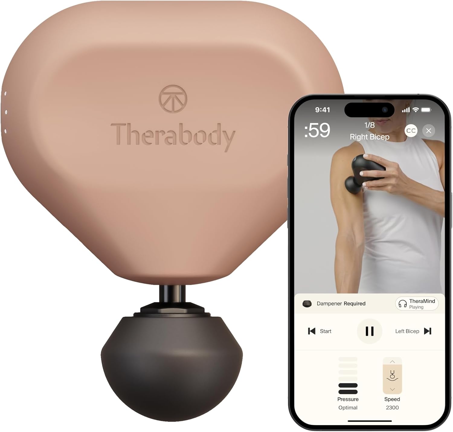 Mini (2Nd Generation) by Therabody - Handheld Electric Massage Gun - Compact Deep Tissue Treatment for Any Athlete on the Go - Portable Percussion Massager with Quietforce Technology (Green) - Real Life Co