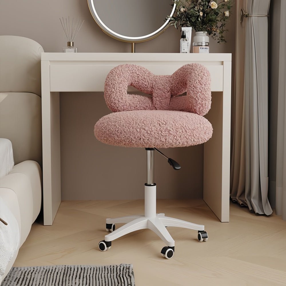 Modern Teddy Velvet Vanity Chair with Back