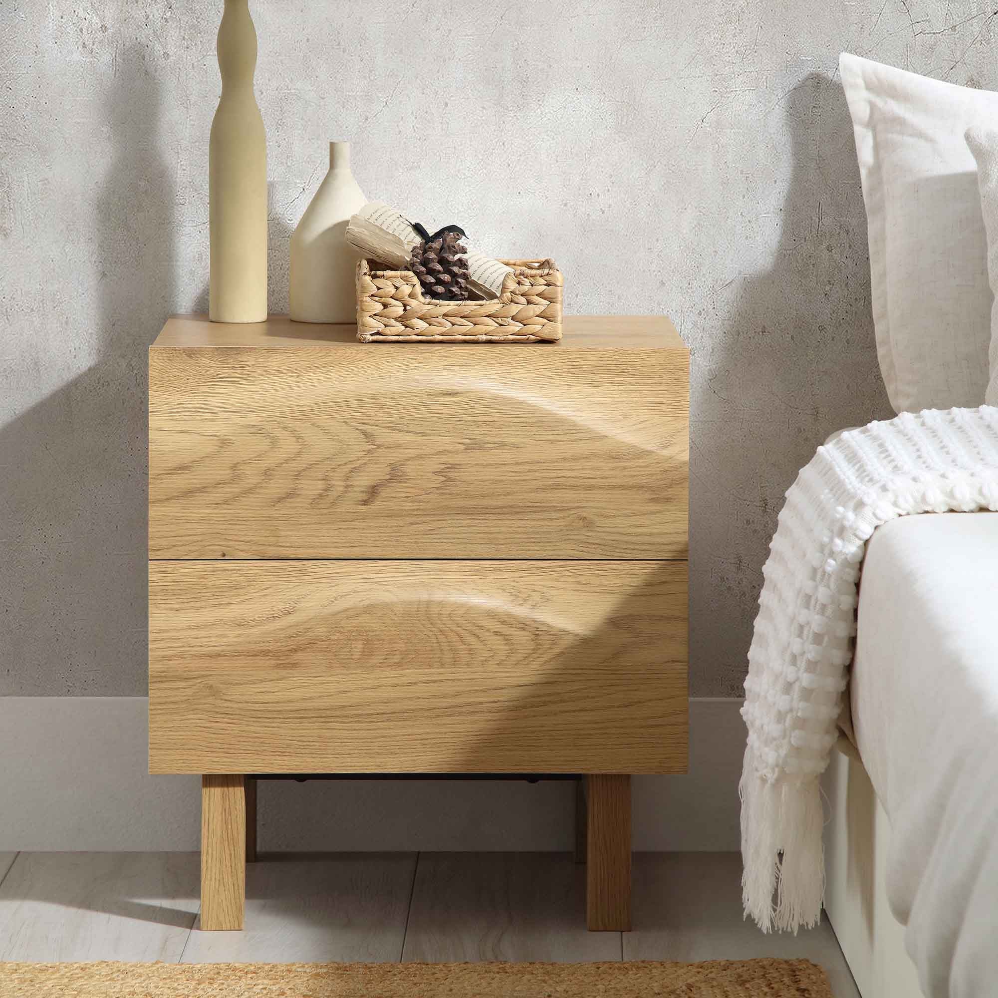 Moriko 2 Drawer Nightstand - Real Life Co
