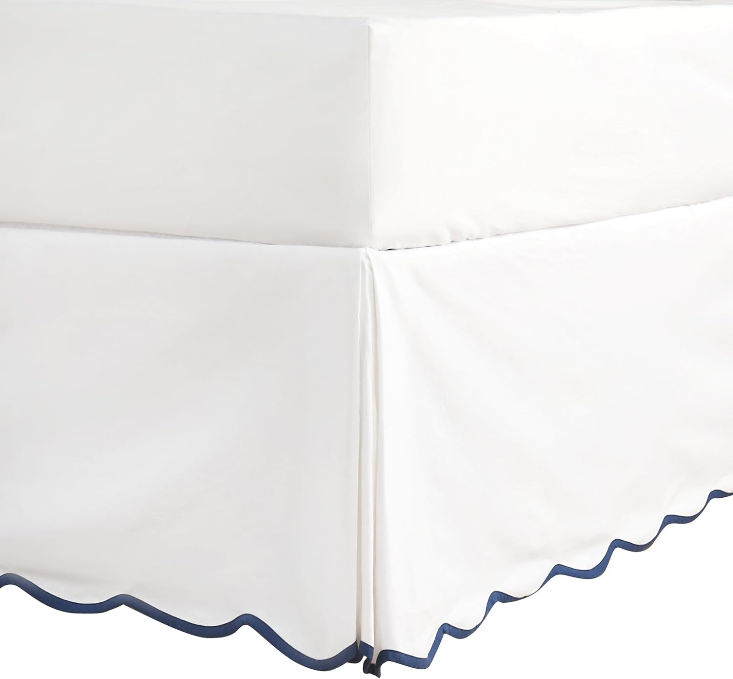 Off White Bed Skirt Scallop Edge Pleated 14 Inch Drop - Real Life Co