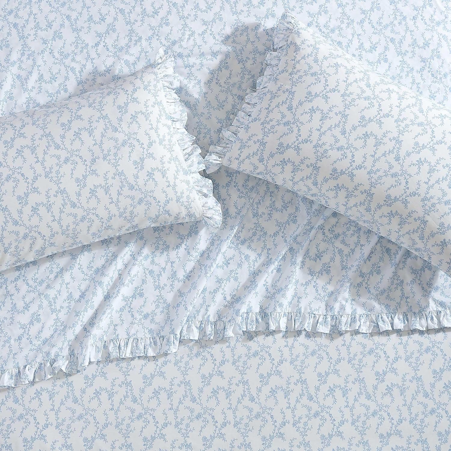 Percale French Girl Floral Sheets - Real Life Co