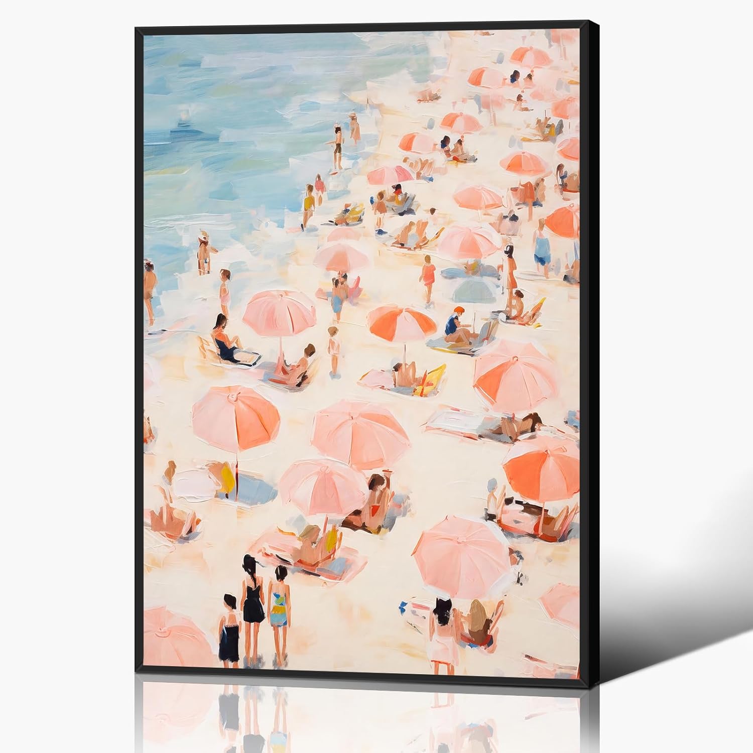 Pink Coastal Canvas Wall Art