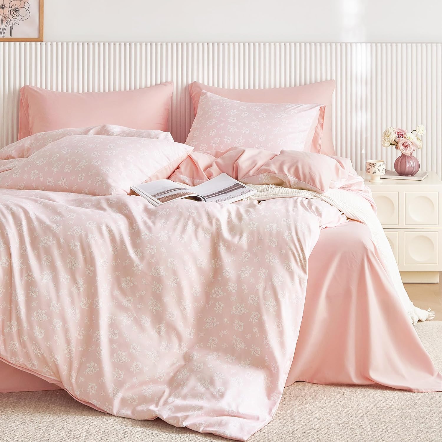 Pink Florals Comforter Set - Real Life Co