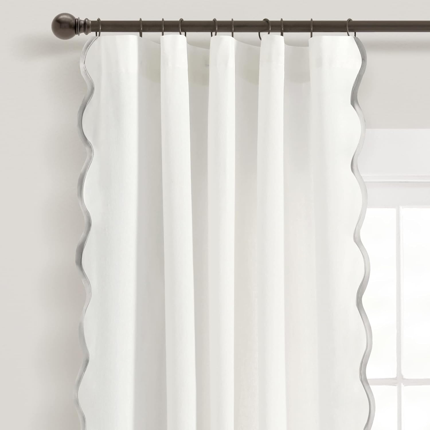 Scalloped Edge Light Filtering Window Curtain Panels Pair - Real Life Co