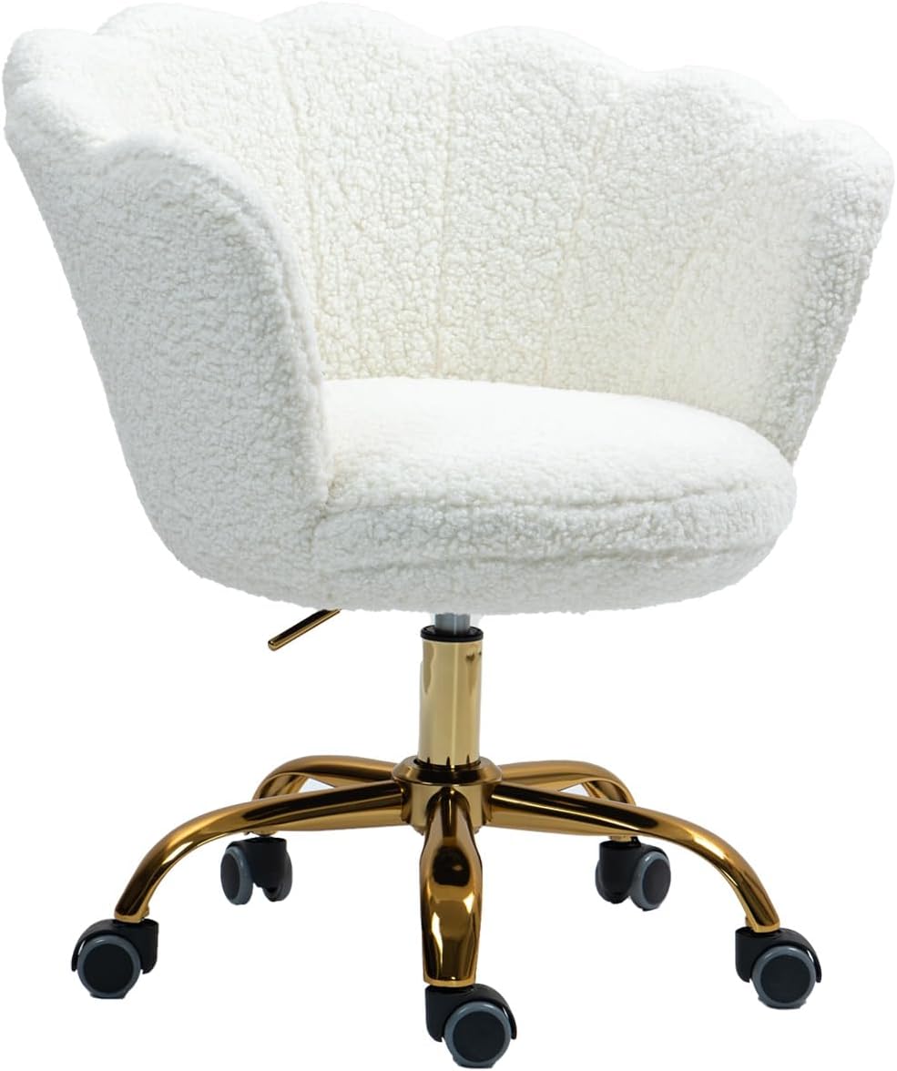 Seashell Back Swivel Vanity Desk Chair