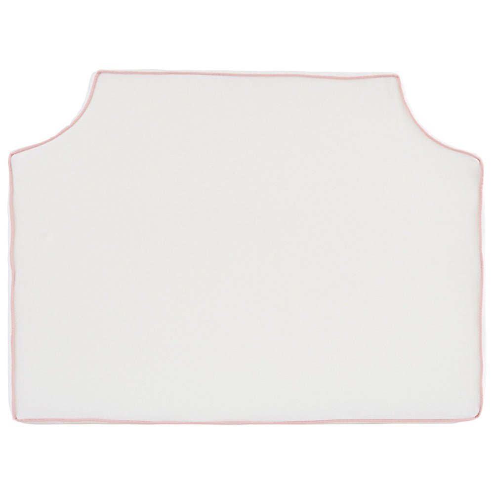 White with Blush Pipe Headboard