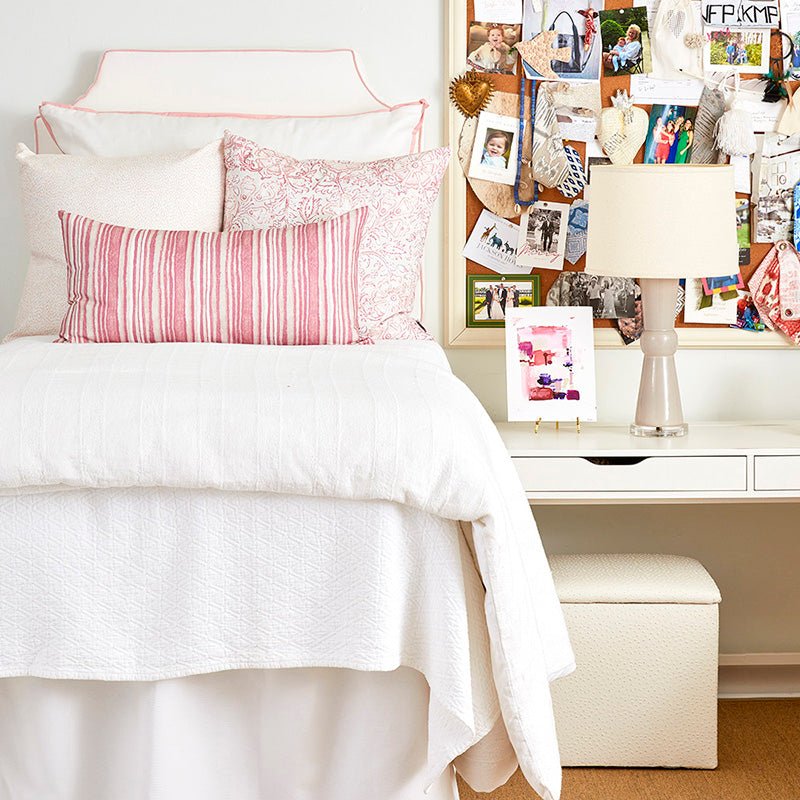 White with Blush Pipe Headboard - Real Life Co
