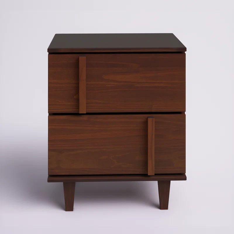 Wood Nightstand with two drawers - Real Life Co