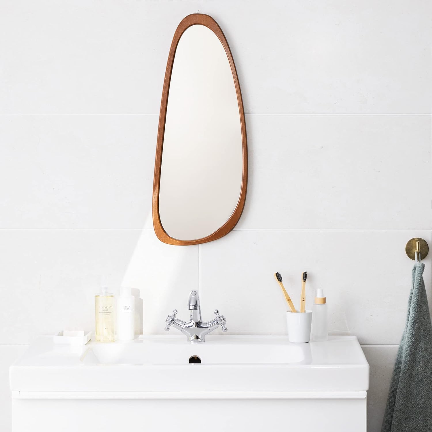 Wooden Asymmetrical Mirror - Real Life Co