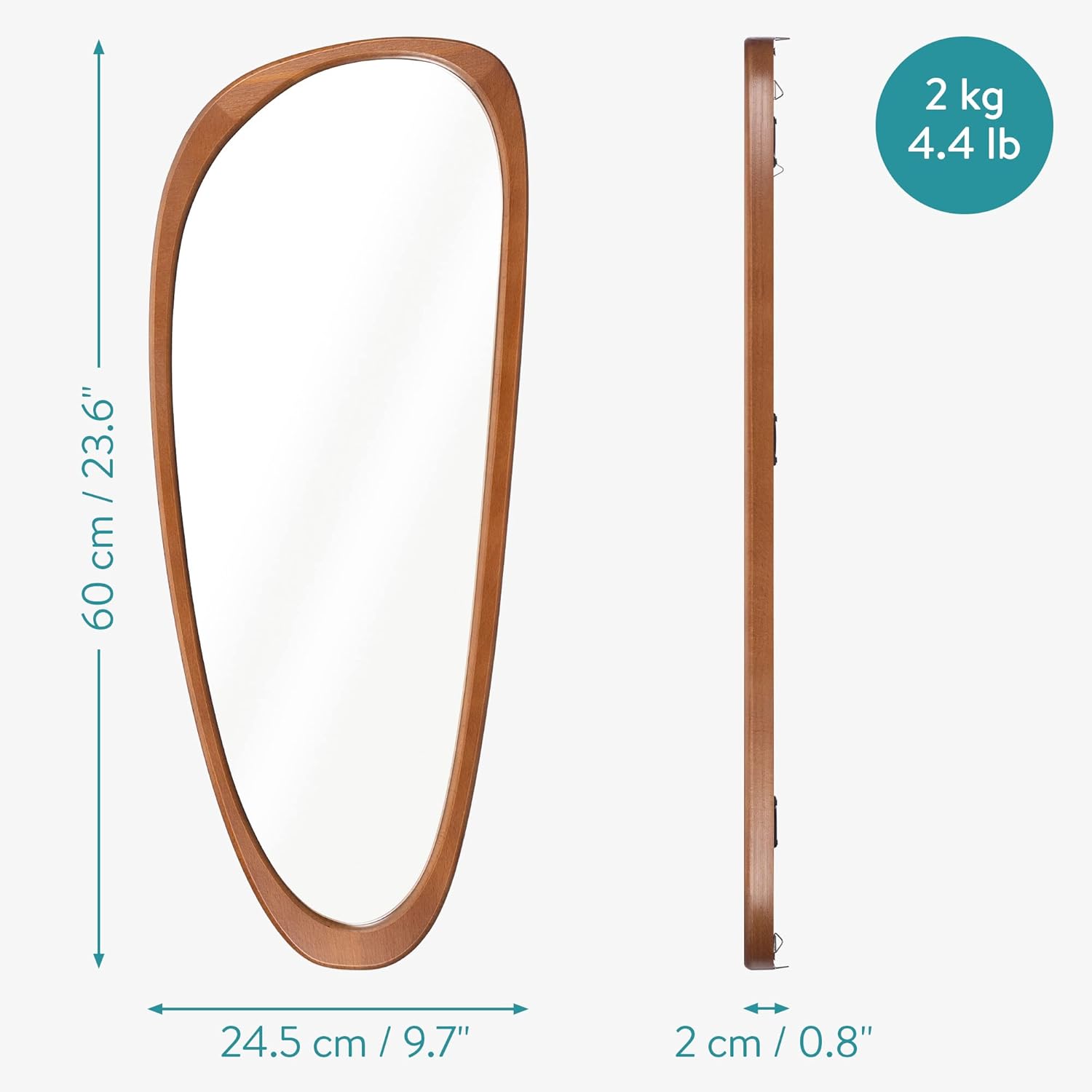 Wooden Asymmetrical Mirror - Real Life Co