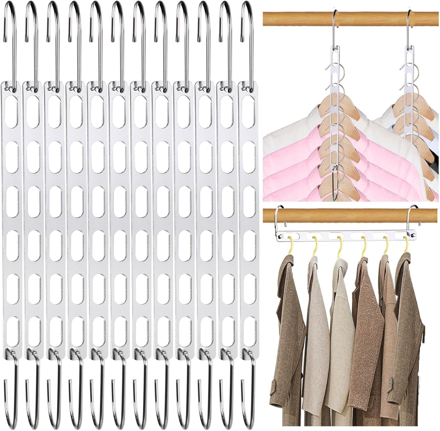 12 Pack Space Saving Hangers for Clothes