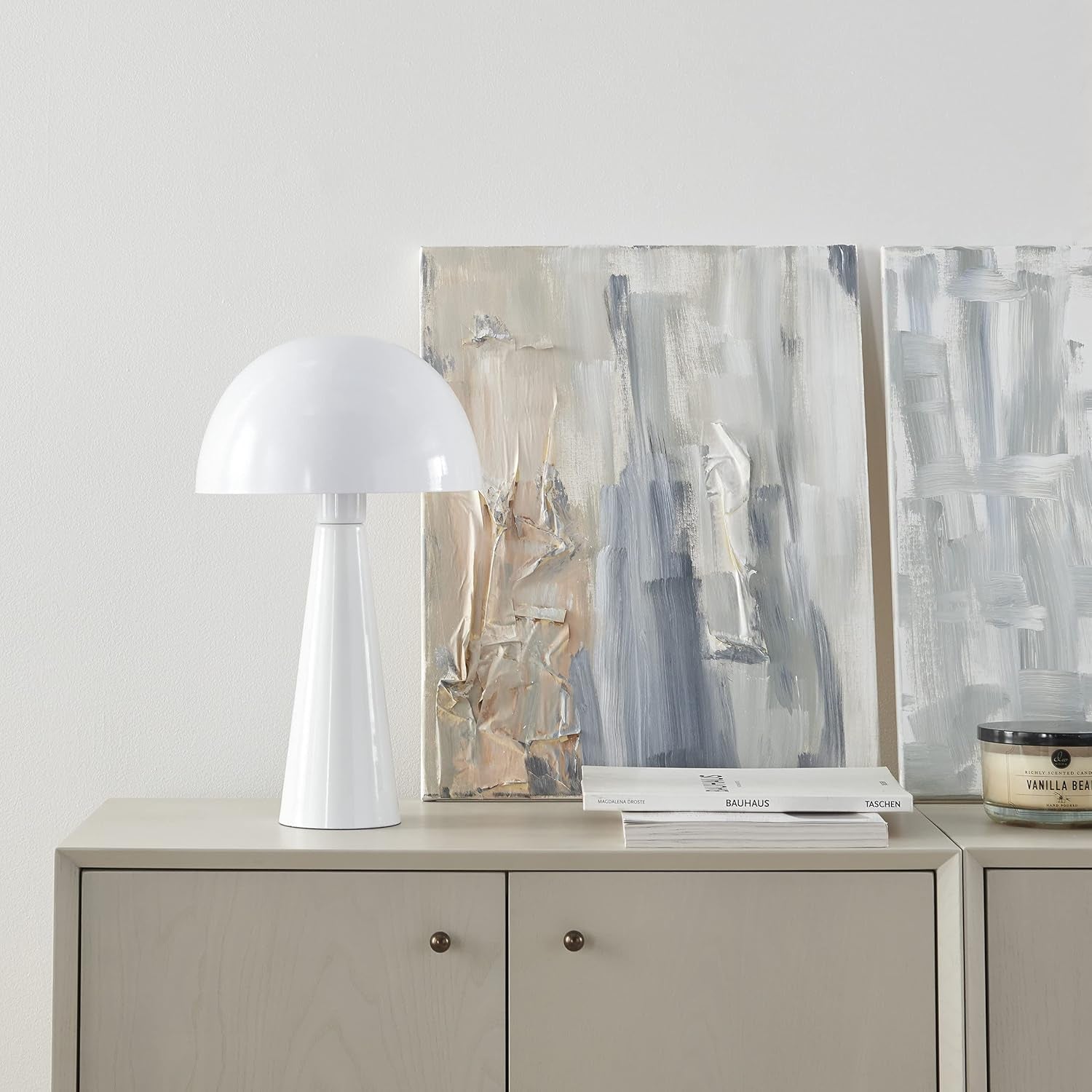 16" Blush Pink Metal Mushroom Lamp - Real Life Co