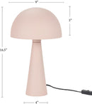 16" Blush Pink Metal Mushroom Lamp - Real Life Co