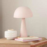 16" Blush Pink Metal Mushroom Lamp - Real Life Co