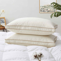 2 Pack Organic Cotton down Feather Pillows - Real Life Co