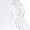 Percale Cotton Double Scalloped Embroidered Sheet Set