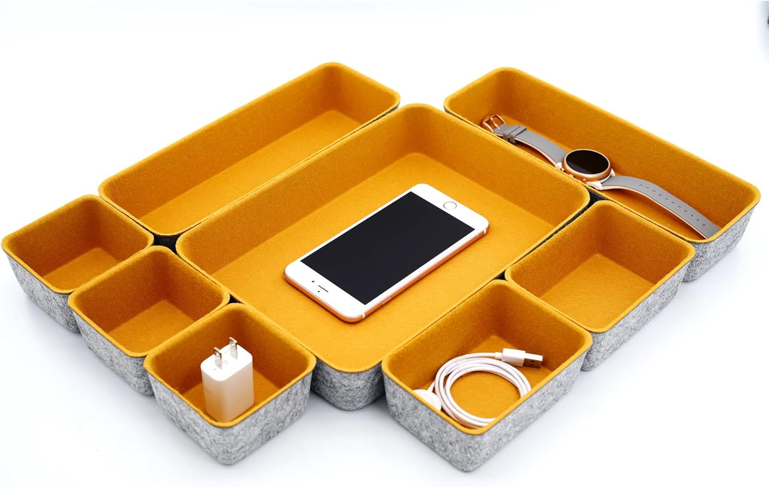 8 - Piece Nordic Beige Desk Drawer Organizer - Real Life Co