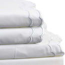 Percale Cotton Double Scalloped Embroidered Sheet Set