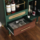 Bar Cabinet with Wine Glass Rack and Drawers - Real Life Co