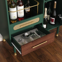 Bar Cabinet with Wine Glass Rack and Drawers - Real Life Co