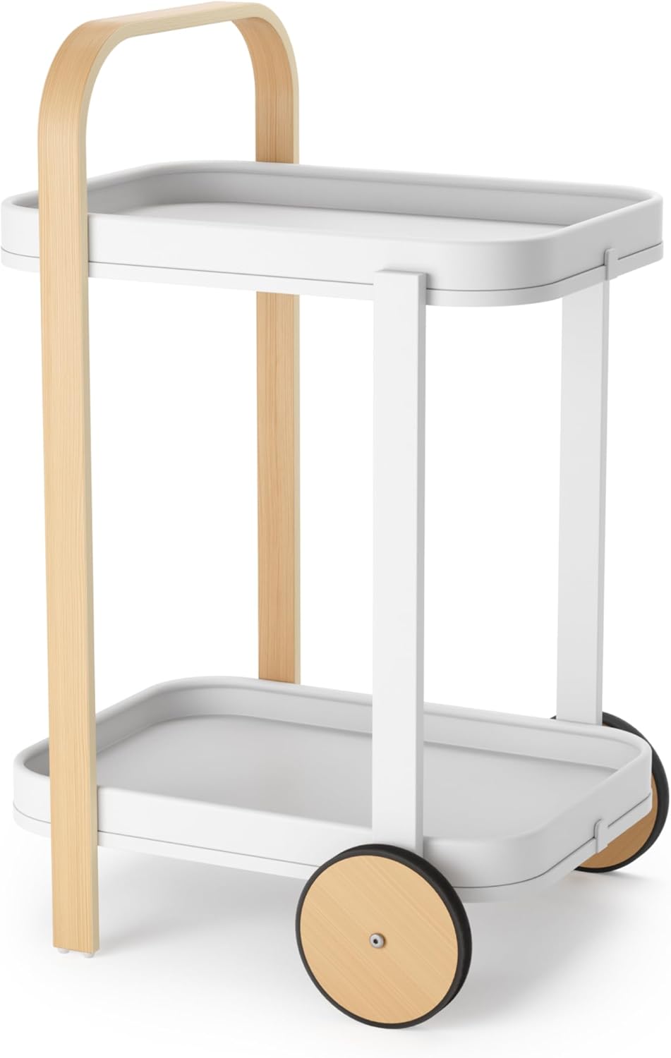 Bellwood Bar Cart, Serving Trolley, Side Table, Walnut/Black - Real Life Co