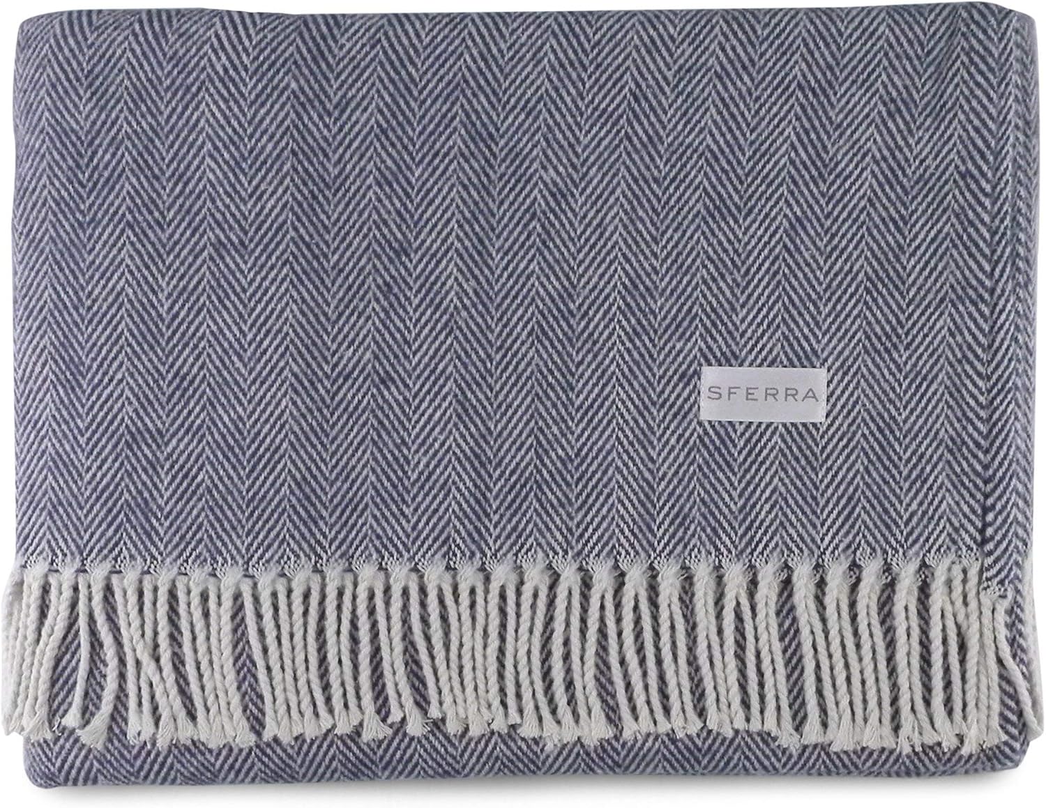 Celine Herringbone, 100% Cotton Throw Blanket - Real Life Co