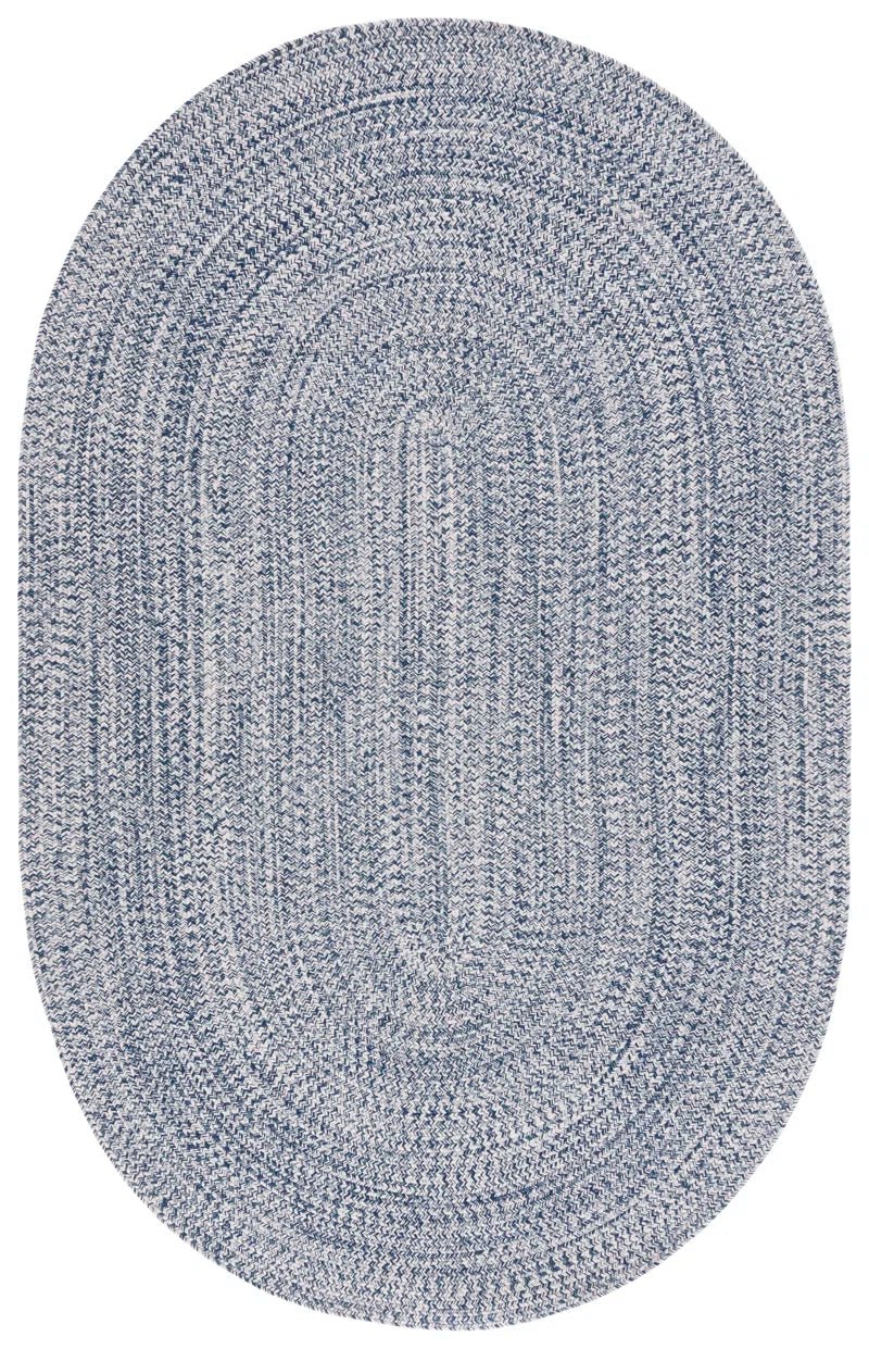 Dark Blue & Ivory Hand Woven Area Rug - Real Life Co