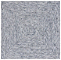 Dark Blue & Ivory Hand Woven Area Rug - Real Life Co