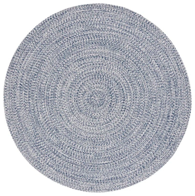Dark Blue & Ivory Hand Woven Area Rug - Real Life Co