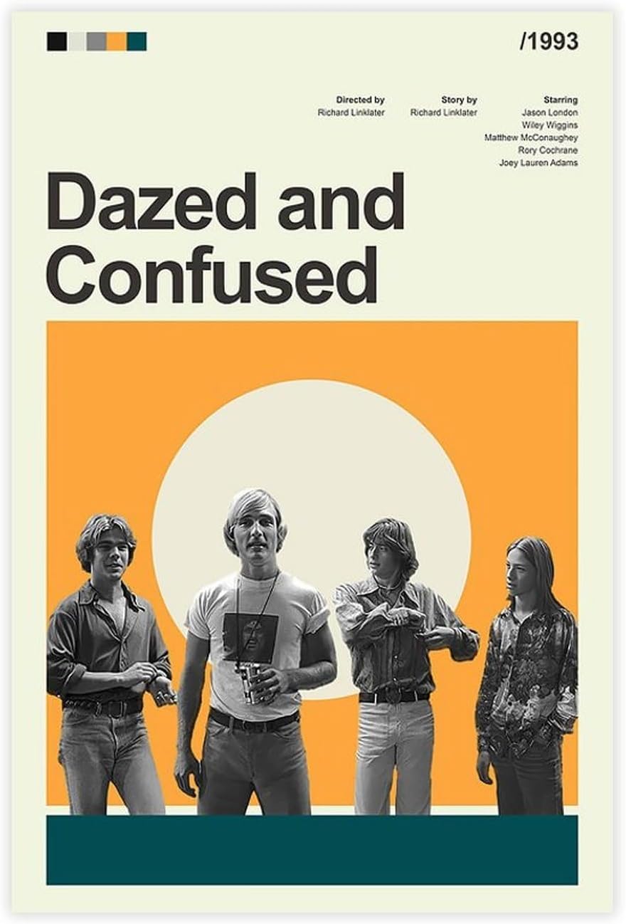 Dazed And Confused Movie Poster, Modern Vintage Movie Posters / Unframe:12X18Inch(30X45Cm)
