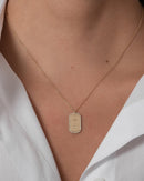 Diamond Mini Dog Tag Necklace - Real Life Co