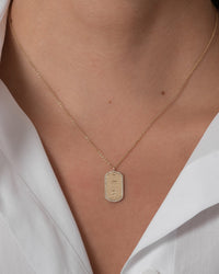 Diamond Mini Dog Tag Necklace - Real Life Co