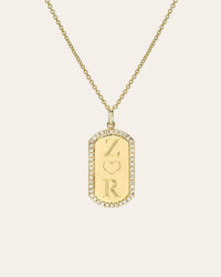 Diamond Mini Dog Tag Necklace - Real Life Co