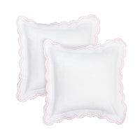 Double Scallop Embroidered Percale Euro Sham Pair - Real Life Co