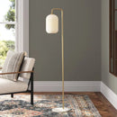 Dyson 60'' Gold/White Arched Floor Lamp - Real Life Co