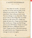 F. Scott Fitzgerald Quotes Wall Art - For What It'S Worth 11x14 - Real Life Co