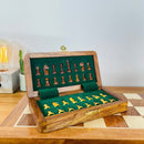 Foldable Magnetic Chess Set 7 - 10 - 12 Inch | Solid Wood Handmade Inlay Chess W/ In - Built Storage Chess, Birthday Anniversary Gift for Her Him - Real Life Co