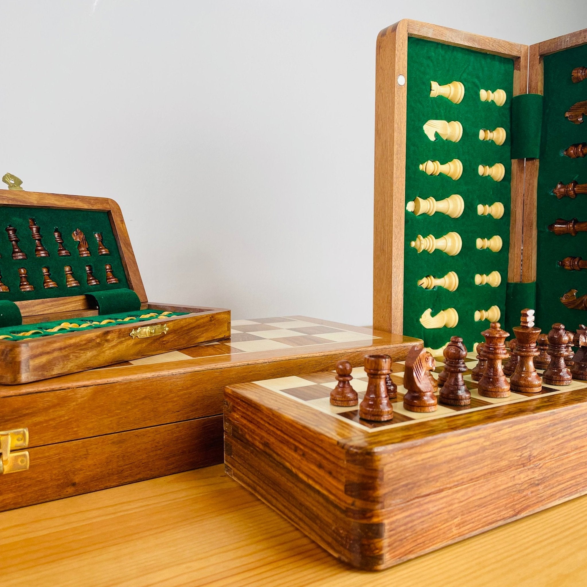 Solid Wood Handmade Inlay Chess Set